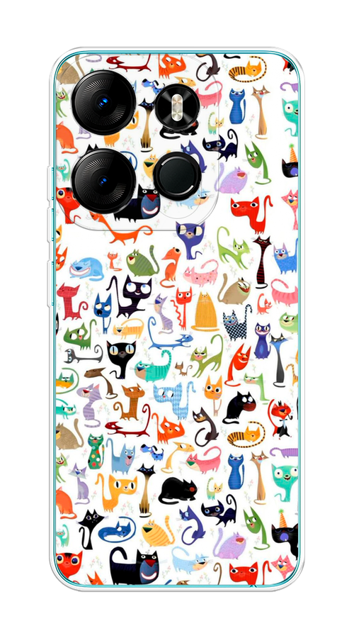 

Чехол на Tecno Spark Go 2023/Infinix Smart 7 "Цветные коты", Разноцветный, 3103750-1