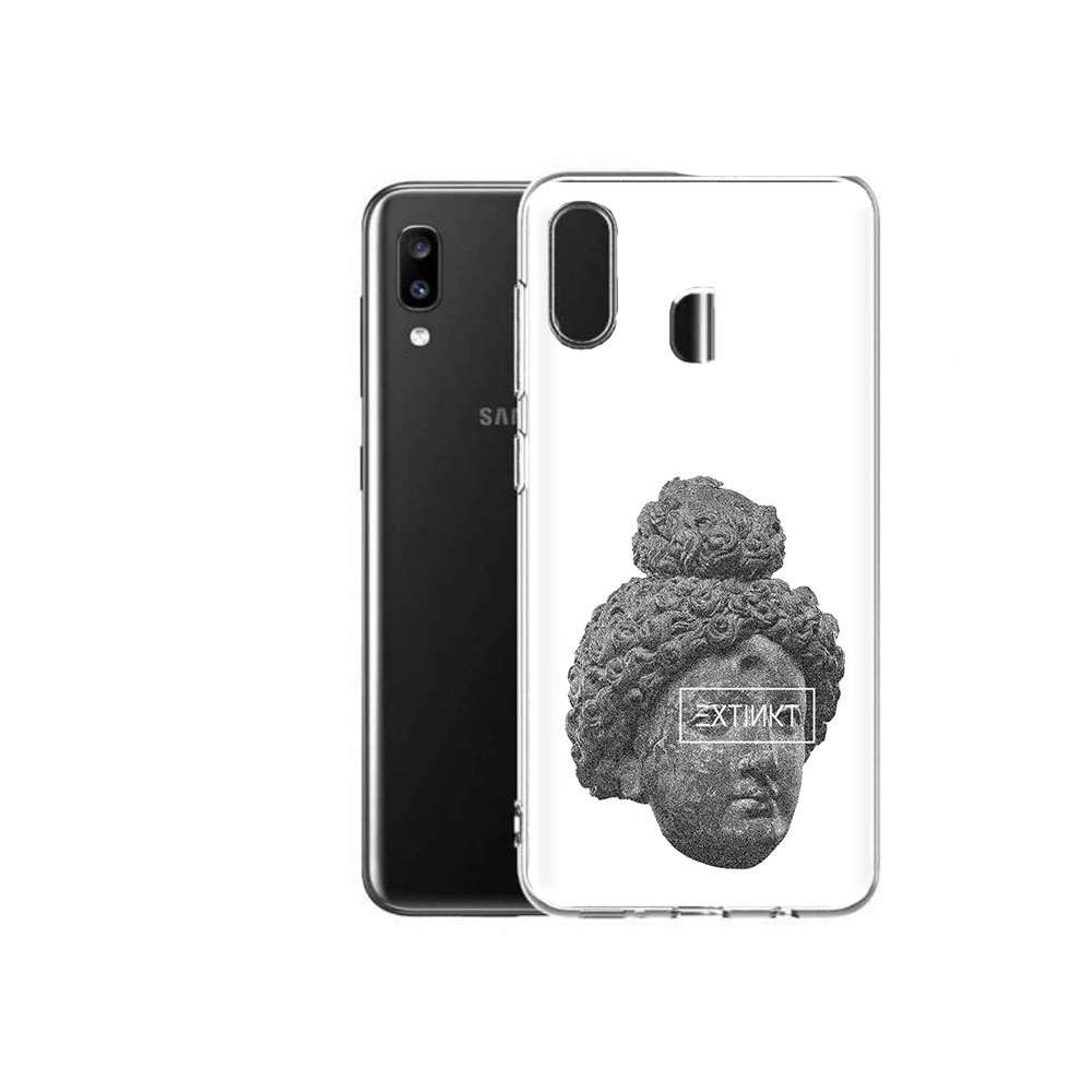 

Чехол MyPads Tocco для Samsung Galaxy A20 каменное лицо девушки, Прозрачный, Tocco