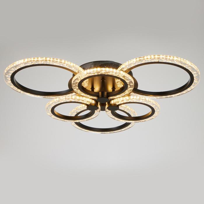 

BayerLux Люстра с ПДУ 71180/6 LED 120Вт диммер 3000-6000К черный 66х66х14,5 см