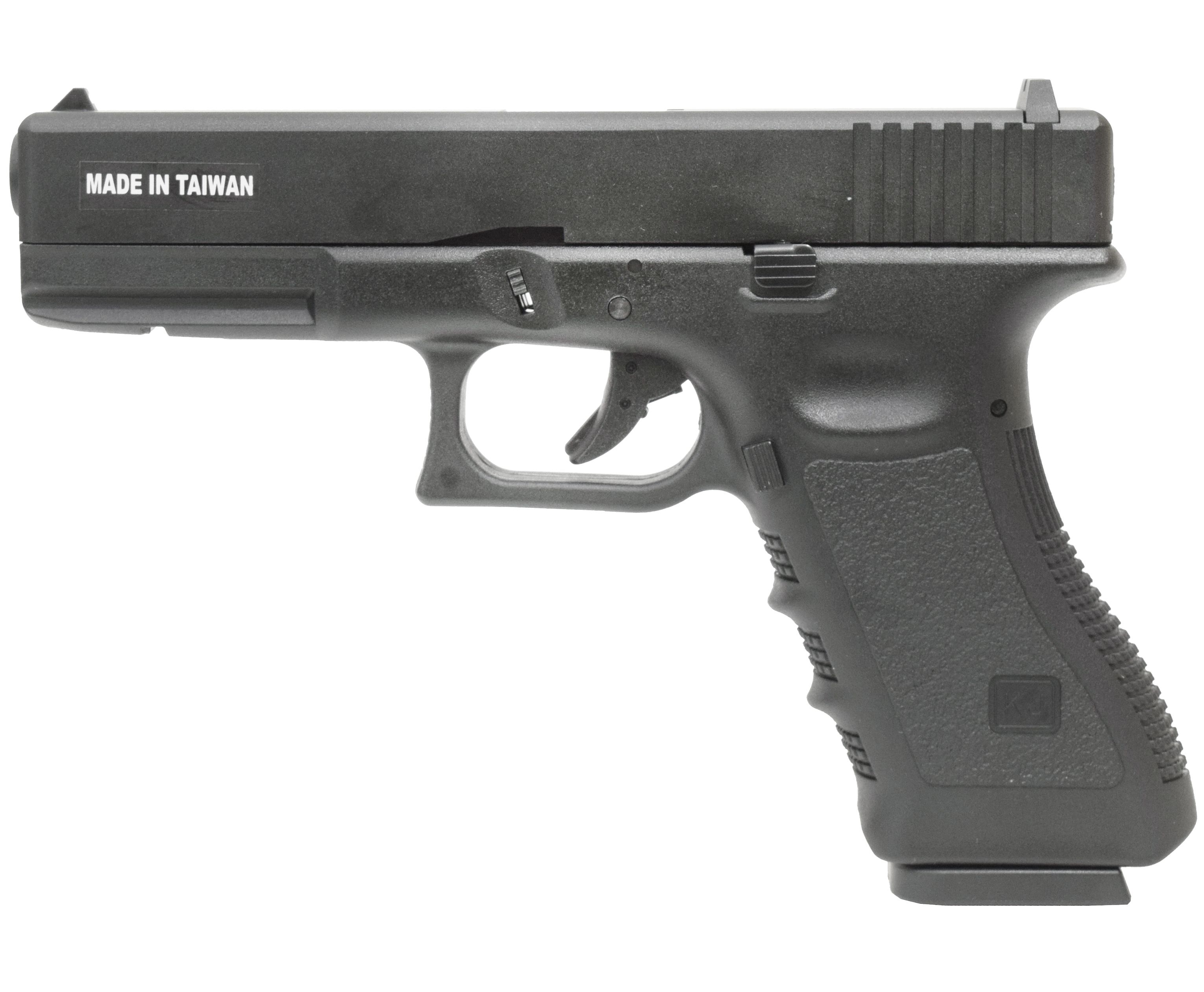 

Страйкбольный пистолет KJW Glock G17 6 мм, Gas, GBB, Черный, Glock G17