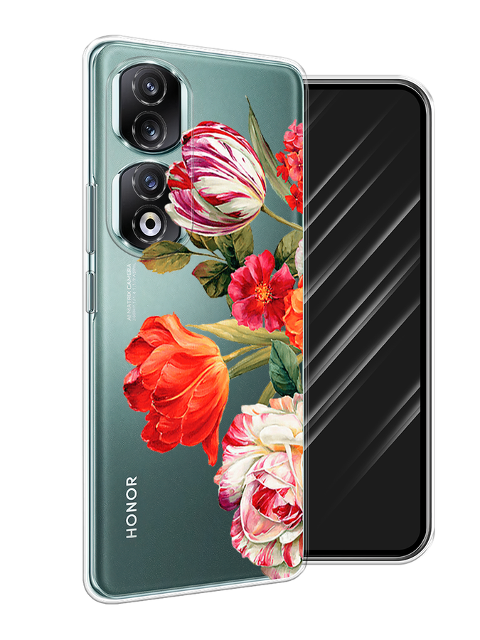 

Чехол Awog на Honor 90 Pro "Весенний букет", Красный;розовый;зеленый