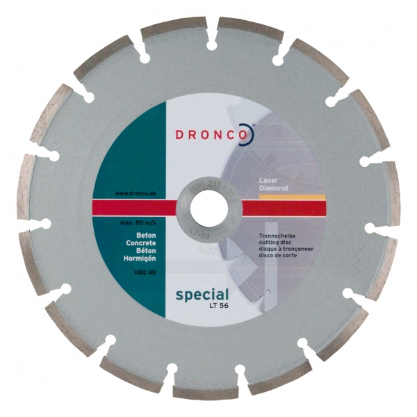 Алмазный диск Dronco LT56 230x2,4x22,23 универсальный, арт. 4230110 dronco алмазный диск b4 lt56 125x2 2x22 23 4124110100