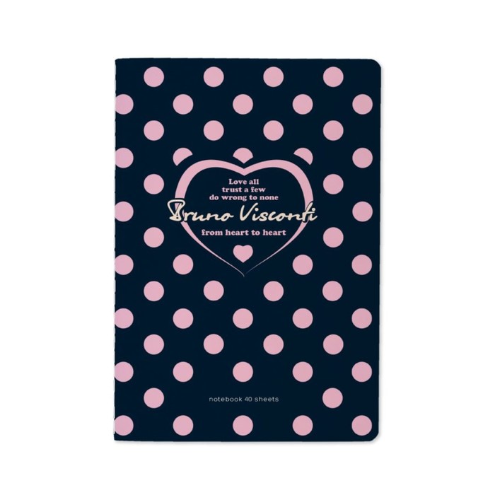 

Тетрадь 40 л в клетку сшивная BrunoVisconti FROM HEART TO HEART обложка мелованный карт…
