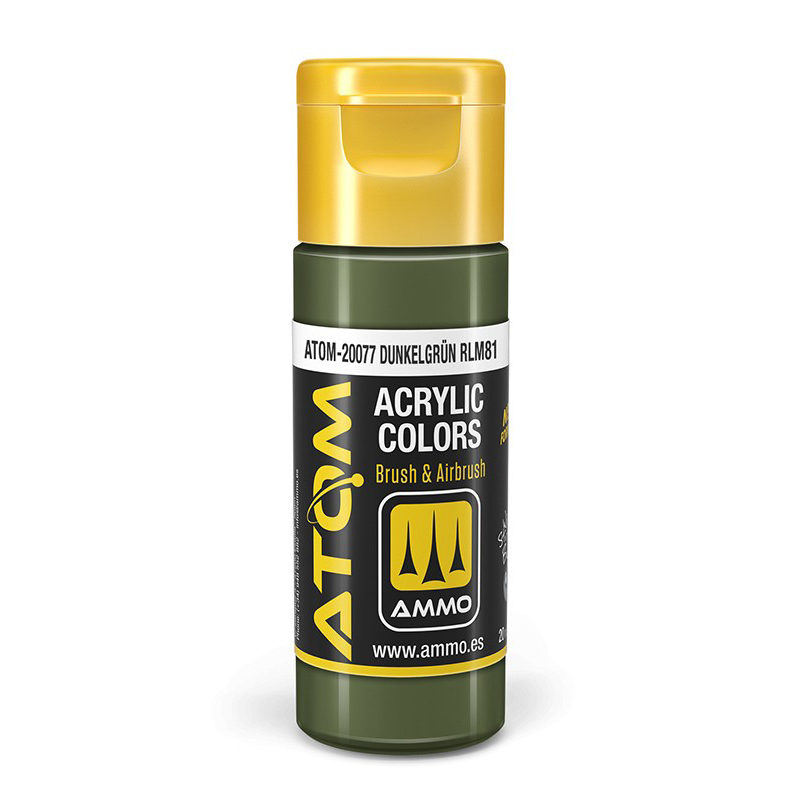 

Акриловая краска Ammo Mig Atom color Темно-зелёный RLM81 ATOM20077