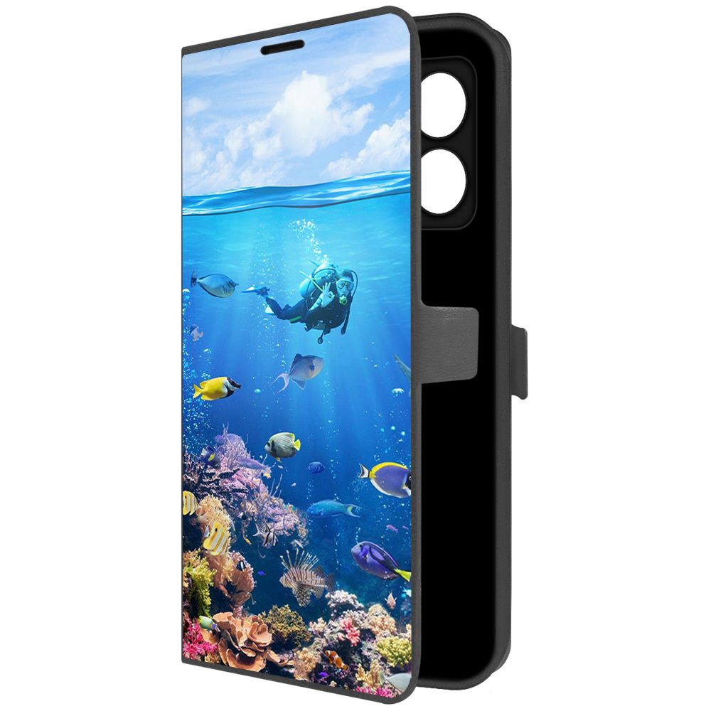 

Чехол-книжка Krutoff Eco Book для Xiaomi Redmi Note 12 4G Австралия, Большой Барьерный Риф, Черный