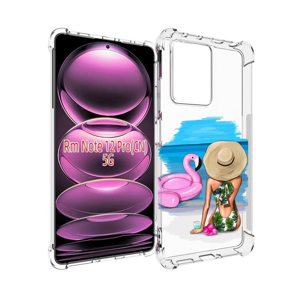 

Чехол MyPads Девушка-и-фламинго женский для Xiaomi Redmi Note 12 Pro, Прозрачный, Tocco