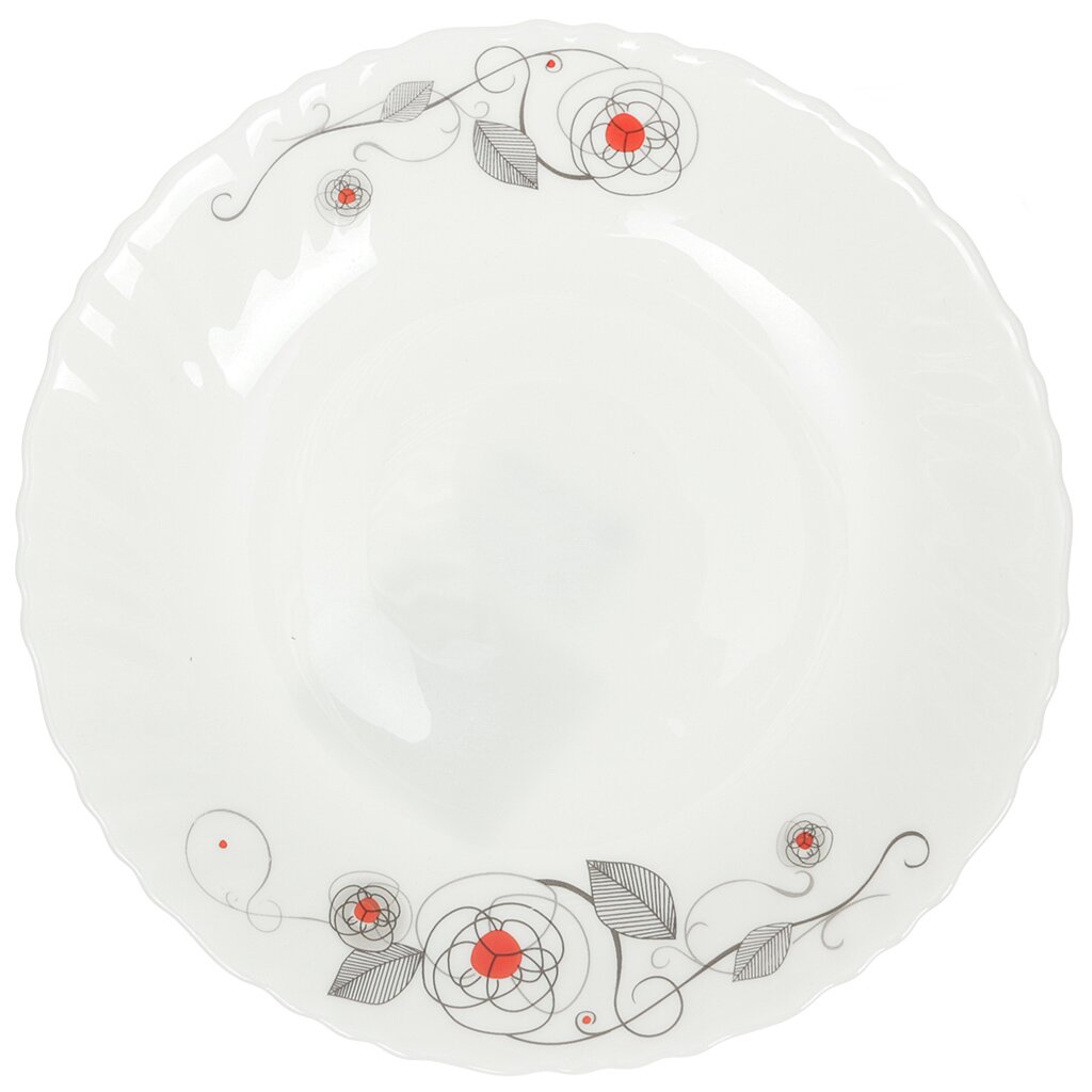 

Тарелка десертная, стеклокерамика, 19 см, круглая, Рапсодия, Daniks, LHP 75/327 237105, Белый