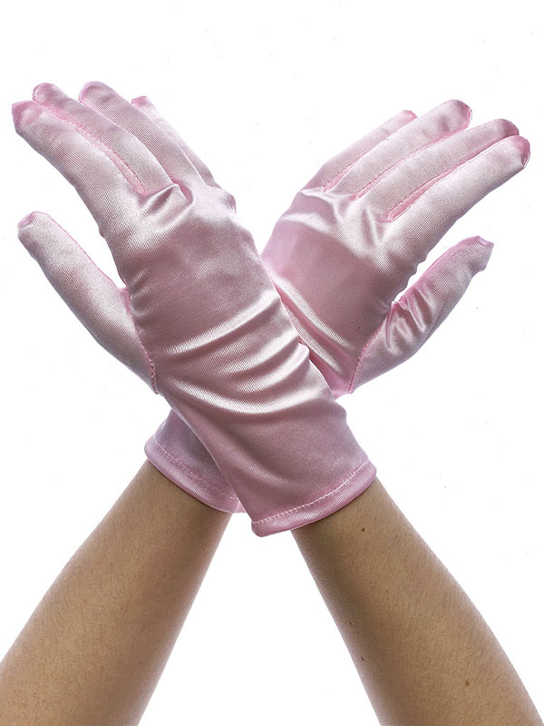 Перчатки атласные, короткие, размер 6-8. длина 22 см. (Цв: Св. Розовый ) NoBrand. Цвет: розовый