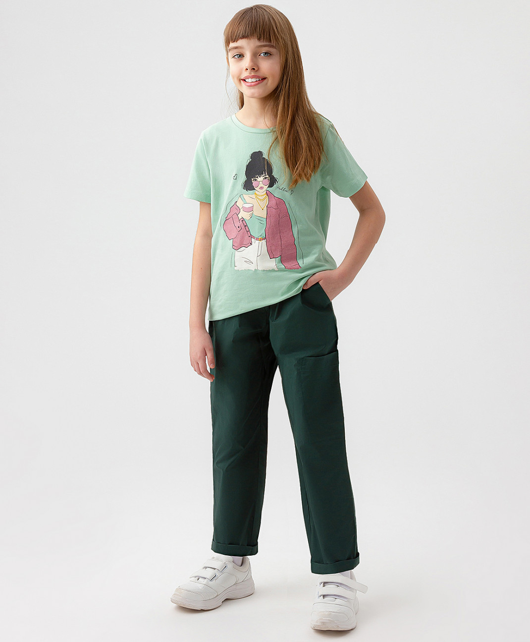 

Брюки детские Button Blue 123BBGJC63114800, зеленый, 152, 123BBGJC63114800