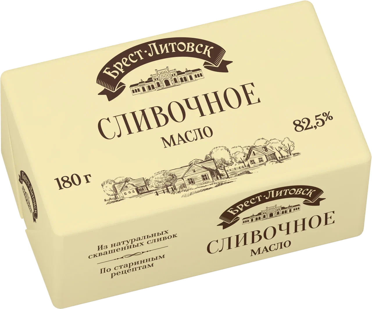 Масло сладко-сливочное Брест-Литовск несолёное, 82,5%, 180 г