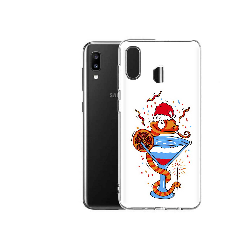 

Чехол MyPads Tocco для Samsung Galaxy A20 змейка, Прозрачный, Tocco