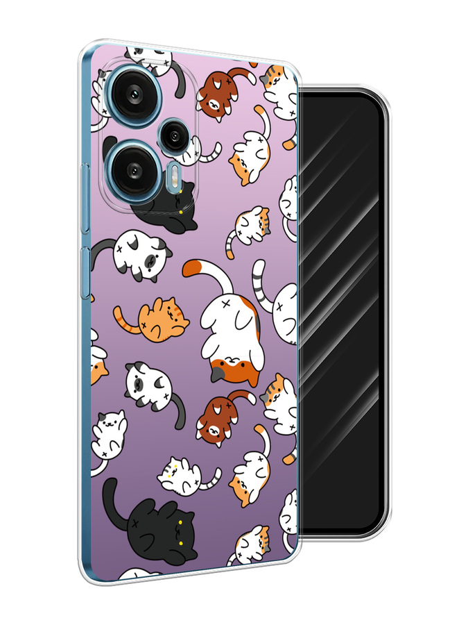 

Чехол Awog на Xiaomi Redmi Note 12 Turbo "Котопад", Фиолетовый;белый, 318450-1