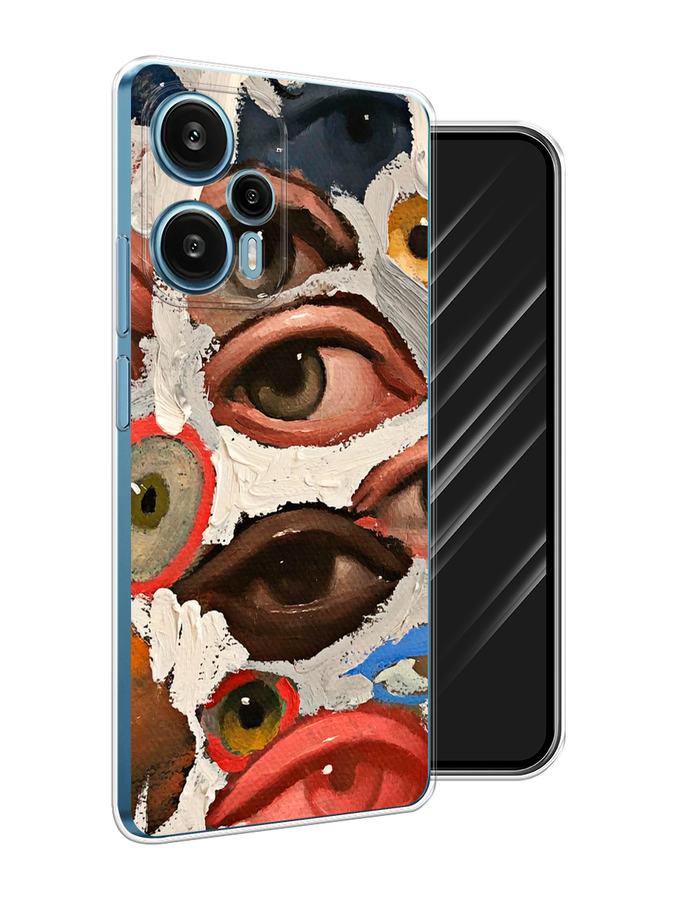 

Чехол Awog на Xiaomi Redmi Note 12 Turbo "Глаза масляная живопись", Серый;бежевый;красный, 318450-7