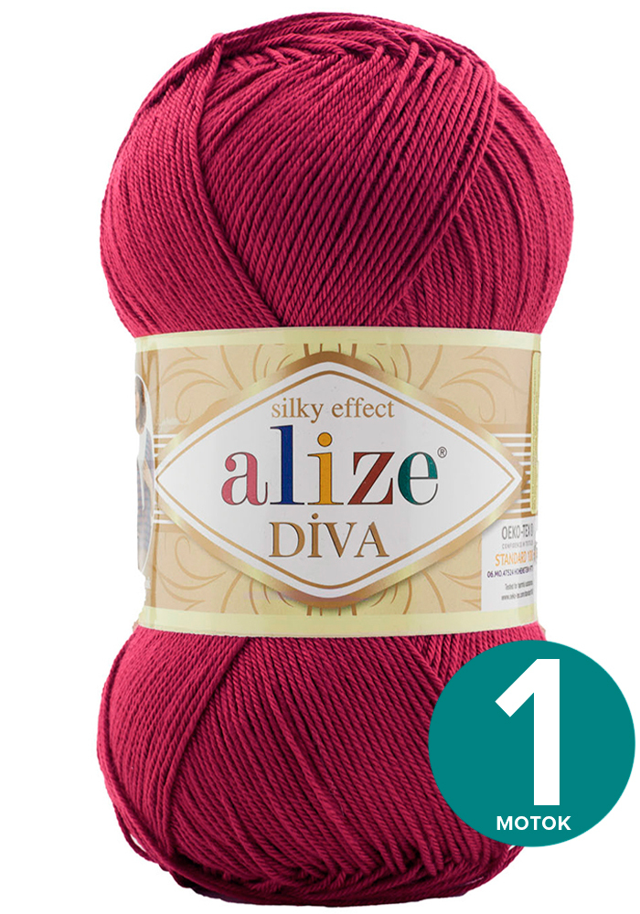 

Пряжа Alize Diva (Ализе Дива) - фуксия (326), 100 г / 350 м (100% микрофибра акрил) - 1 шт, Розовый, Divа klubоk.shор