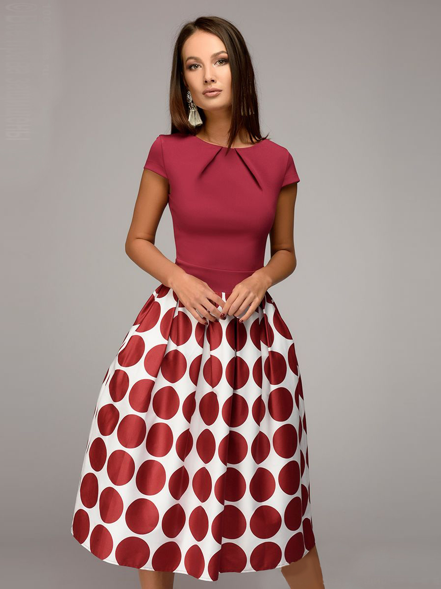

Повседневное платье женское 1001dress DM00930BO бордовое 42, DM00930