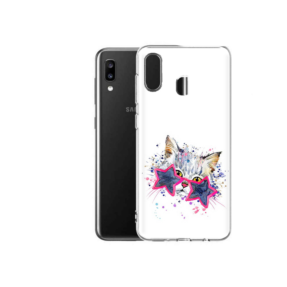

Чехол MyPads Tocco для Samsung Galaxy A20 звездные очки, Прозрачный, Tocco