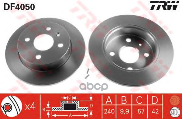 

Df4050_Диск Тормозной Задний Opel Astra 1.2-2.0Di 98> Trw/Lucas Df4050