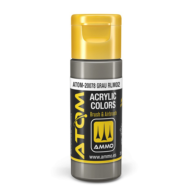 

Акриловая краска Ammo Mig Atom color Серый RLM0 ATOM20078, Серый rlm02