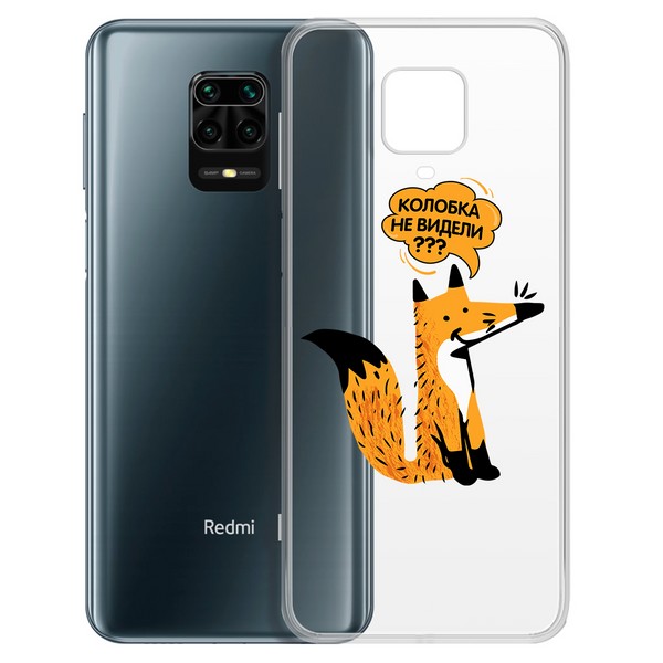 фото Чехол-накладка krutoff clear case "лиса" для xiaomi redmi note 9 pro/note 9s