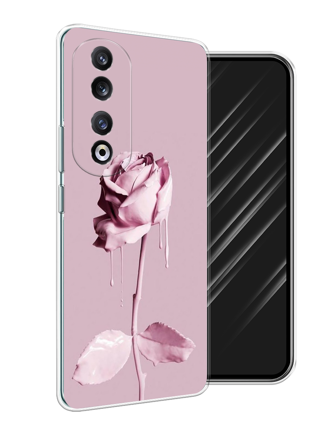 

Чехол Awog на Honor 90 Pro "Роза в краске", Белый;розовый