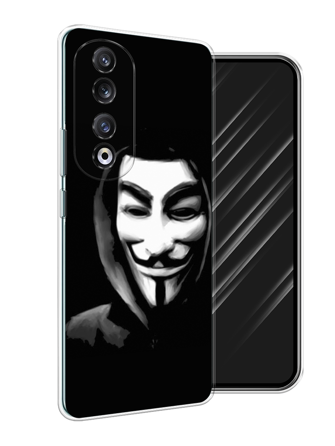 

Чехол Awog на Honor 90 Pro "Анонимус", Черный;серый;белый