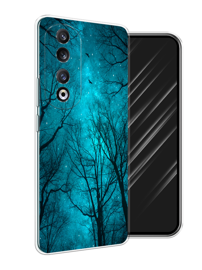 

Чехол Awog на Honor 90 Pro "Сказочный лес", Черный;бирюзовый