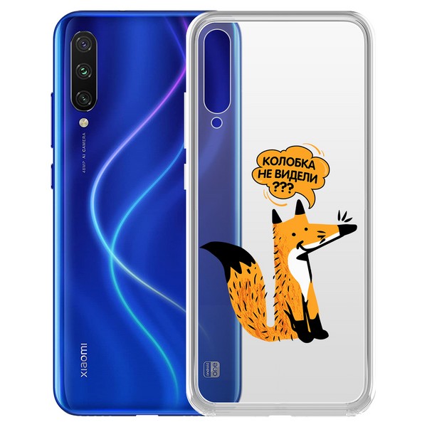 фото Чехол-накладка krutoff clear case "лиса" для xiaomi mi a3