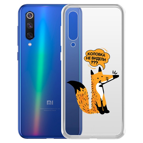 фото Чехол-накладка krutoff clear case "лиса" для xiaomi mi 9 se