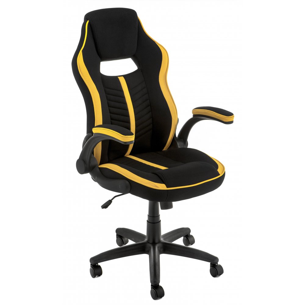 фото Игровое кресло woodville plast черный / желтый