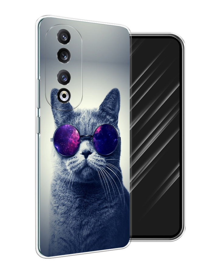 

Чехол Awog на Honor 90 Pro "Космический кот", Бордовый
