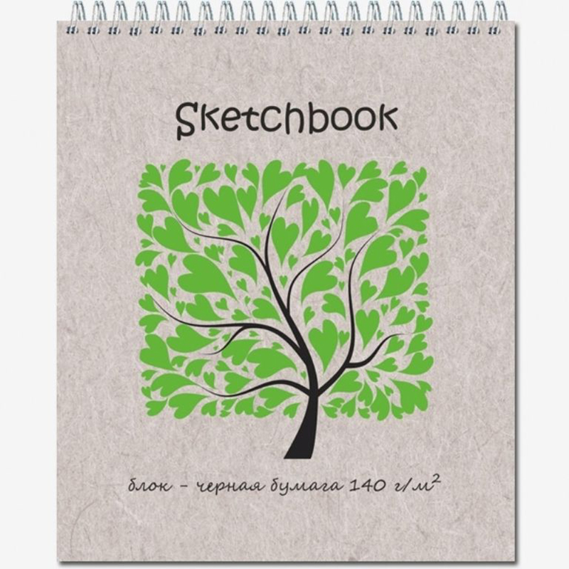 

Скетчбук Sketchbook Black 20л, 170х200, черная бумага 140 г/м, alb0429