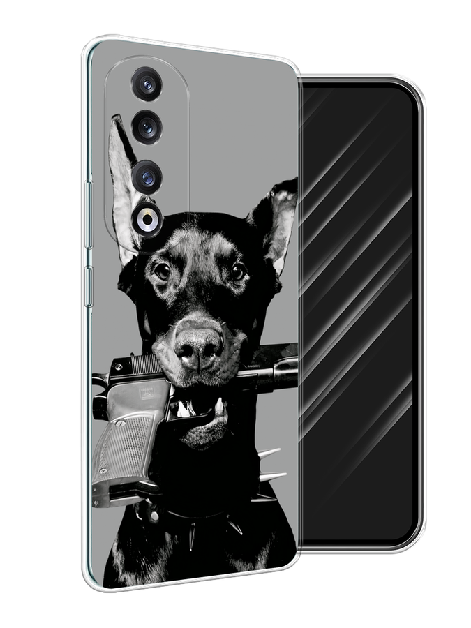 

Чехол Awog на Honor 90 Pro "Доберман", Серый