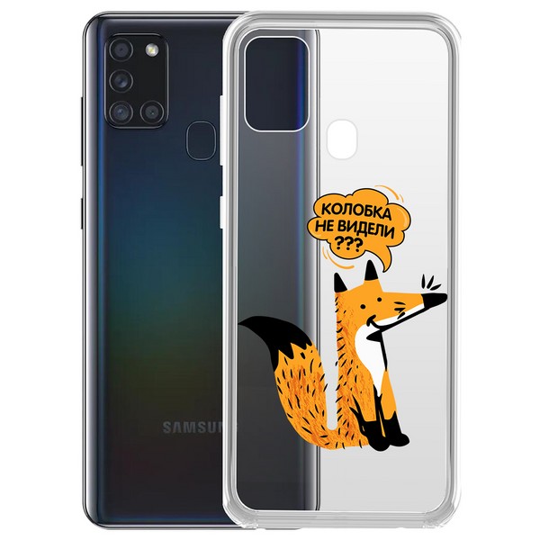 фото Чехол-накладка krutoff clear case "лиса" для samsung galaxy a21s (a217)