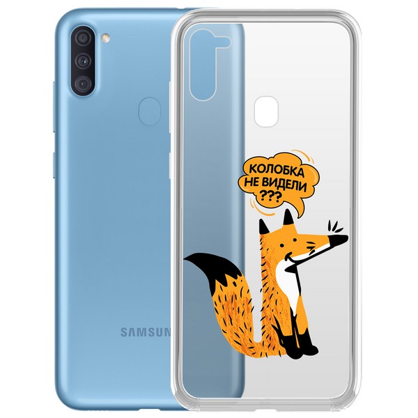 фото Чехол-накладка krutoff clear case "лиса" для samsung galaxy a11 / m11 (a115/m115)