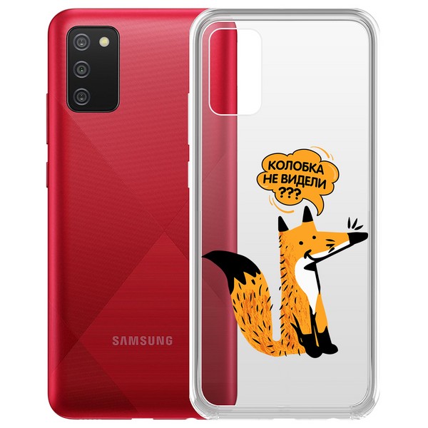 фото Чехол-накладка krutoff clear case "лиса" для samsung galaxy a02s (a025)