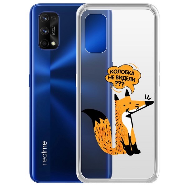 фото Чехол-накладка krutoff clear case "лиса" для realme 7 pro