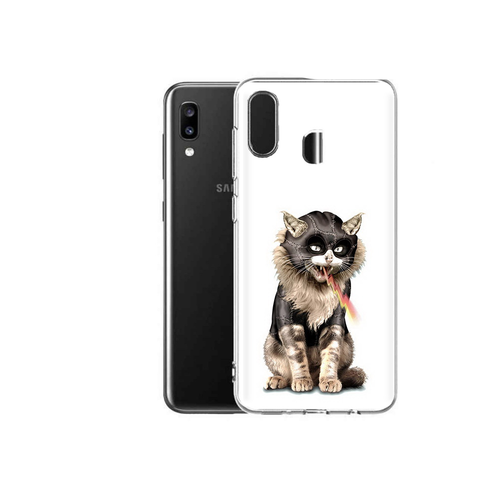 

Чехол MyPads Tocco для Samsung Galaxy A20 дьяволский кот, Прозрачный, Tocco