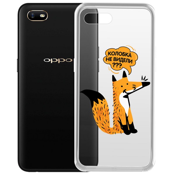 фото Чехол-накладка krutoff clear case "лиса" для oppo a1k / realme c2