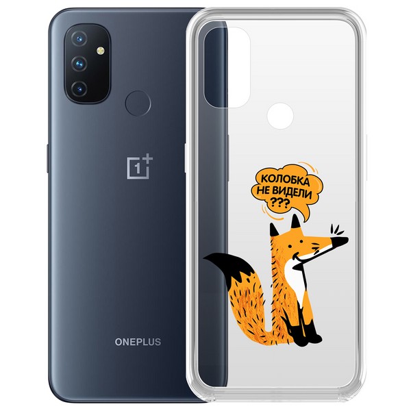 фото Чехол-накладка krutoff clear case "лиса" для oneplus nord n100