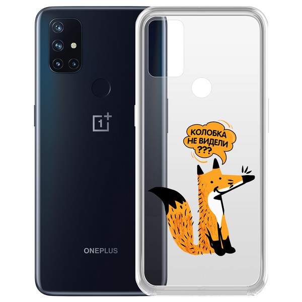 фото Чехол-накладка krutoff clear case "лиса" для oneplus nord n10 5g