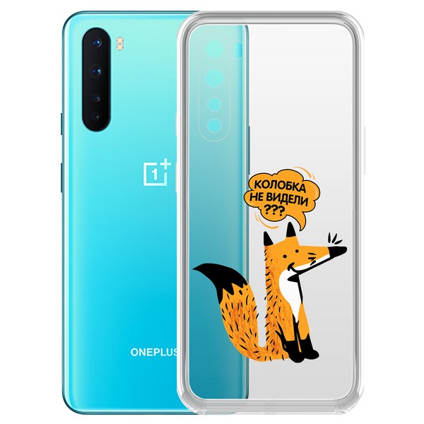 фото Чехол-накладка krutoff clear case "лиса" для oneplus nord