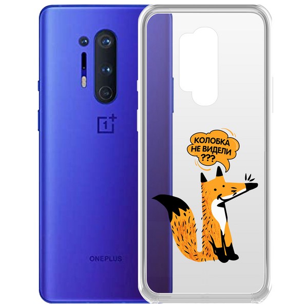 фото Чехол-накладка krutoff clear case "лиса" для oneplus 8 pro