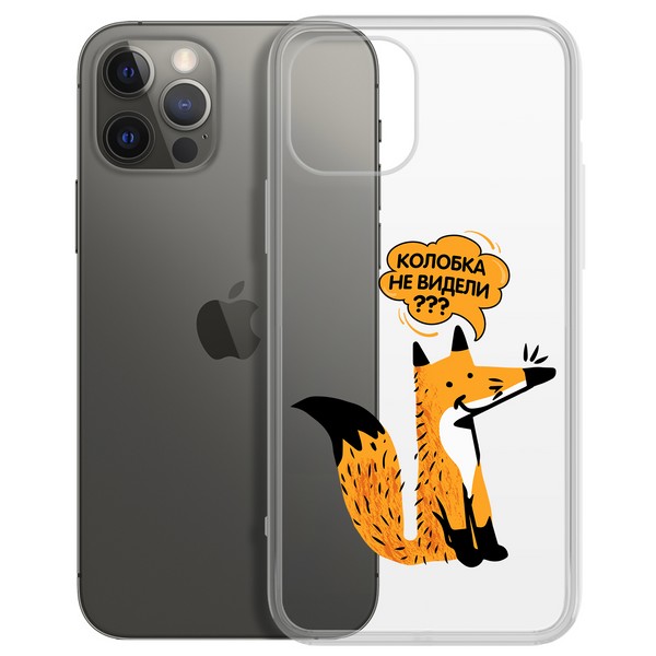 фото Чехол-накладка krutoff clear case "лиса" для iphone 12 / 12 pro