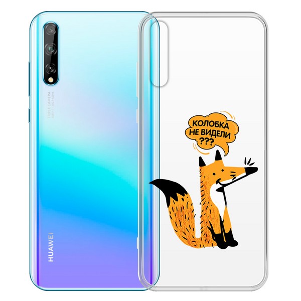 фото Чехол-накладка krutoff clear case "лиса" для huawei y8p / honor 30i