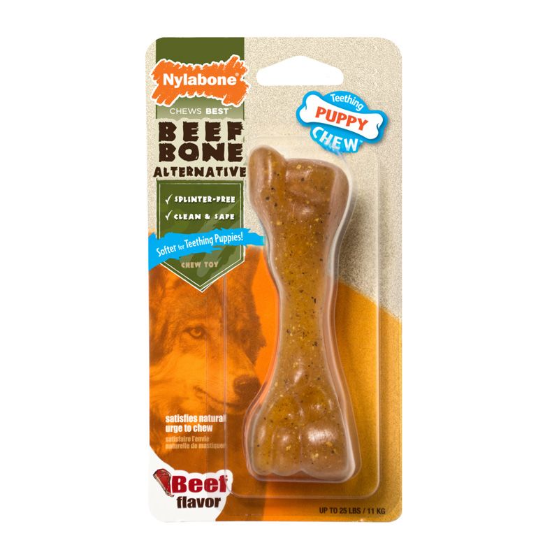 Жевательная игрушка для собак Nylabone, с ароматом говядины, коричневый, 3.2 см