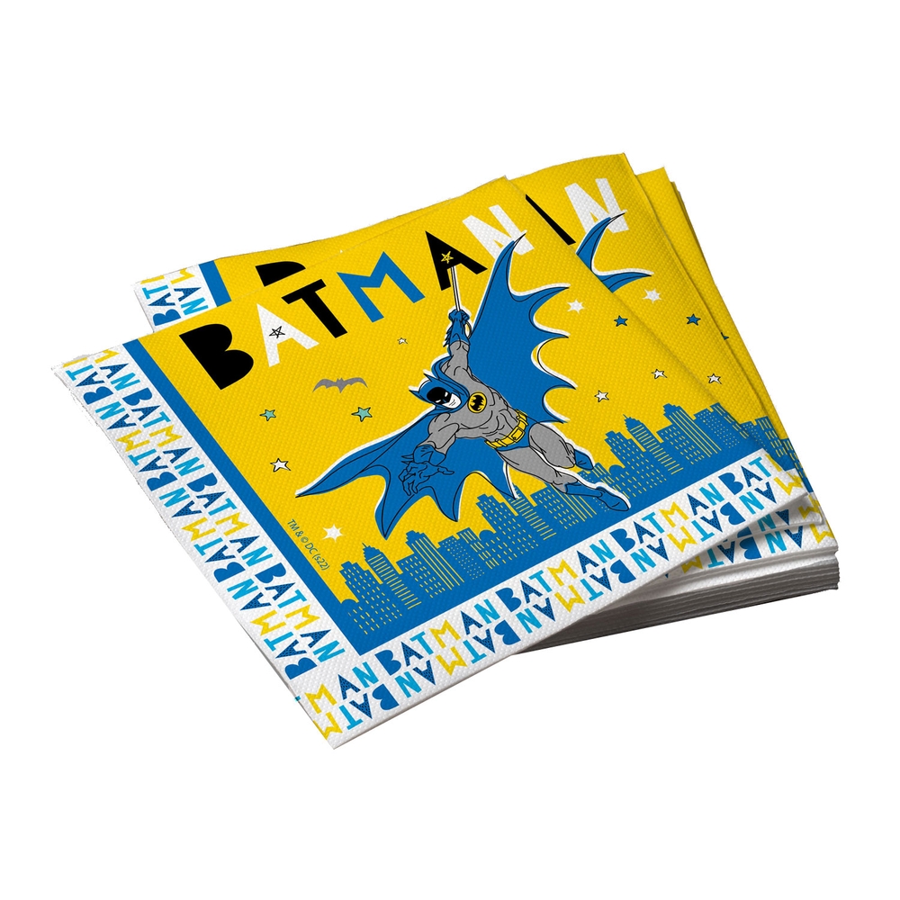 Набор бумажных салфеток для праздника ND Play Batman желтые 40 шт.