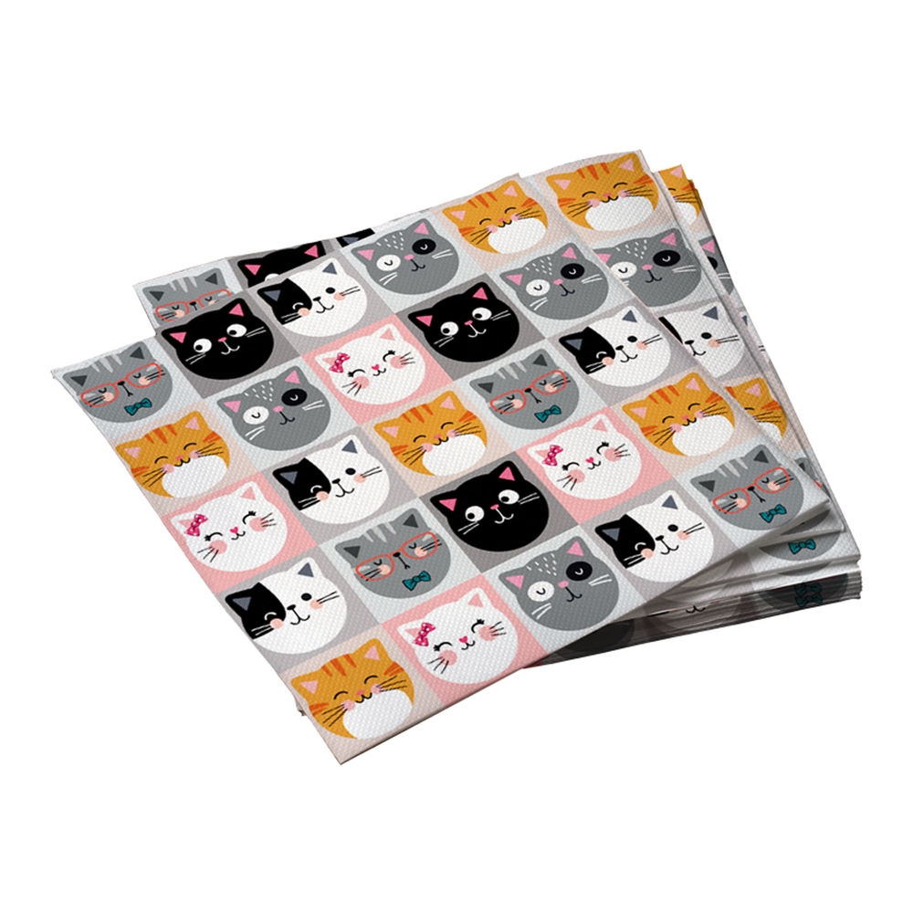 Набор бумажных салфеток для праздника ND Play Кошки с ушками, с рисунком 40 шт.