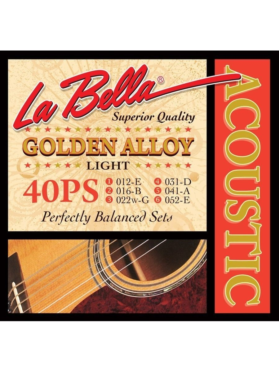 

Струны для акустической гитары LA BELLA 40PT