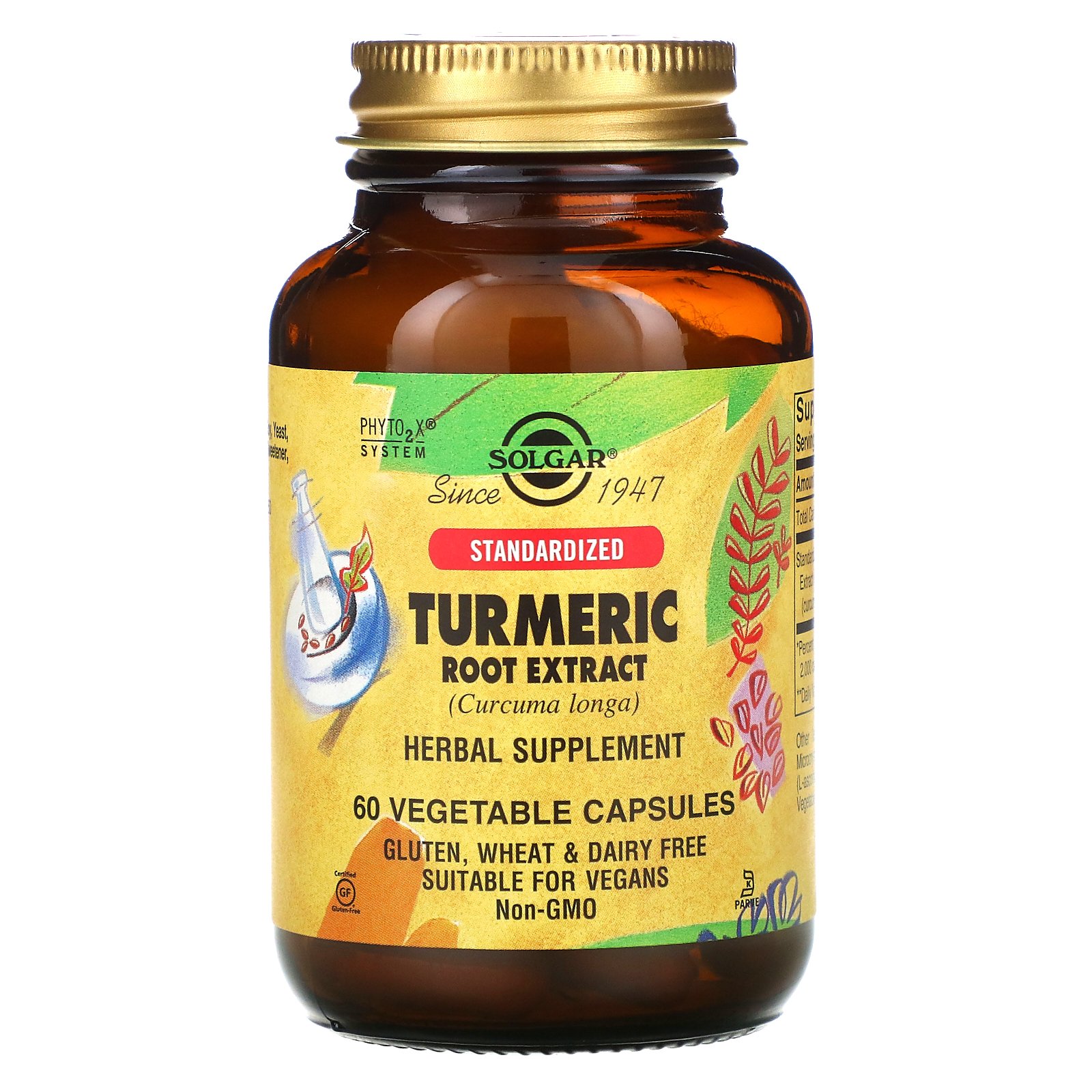 фото Добавка solgar standardized turmeric root extract, 60 капсул