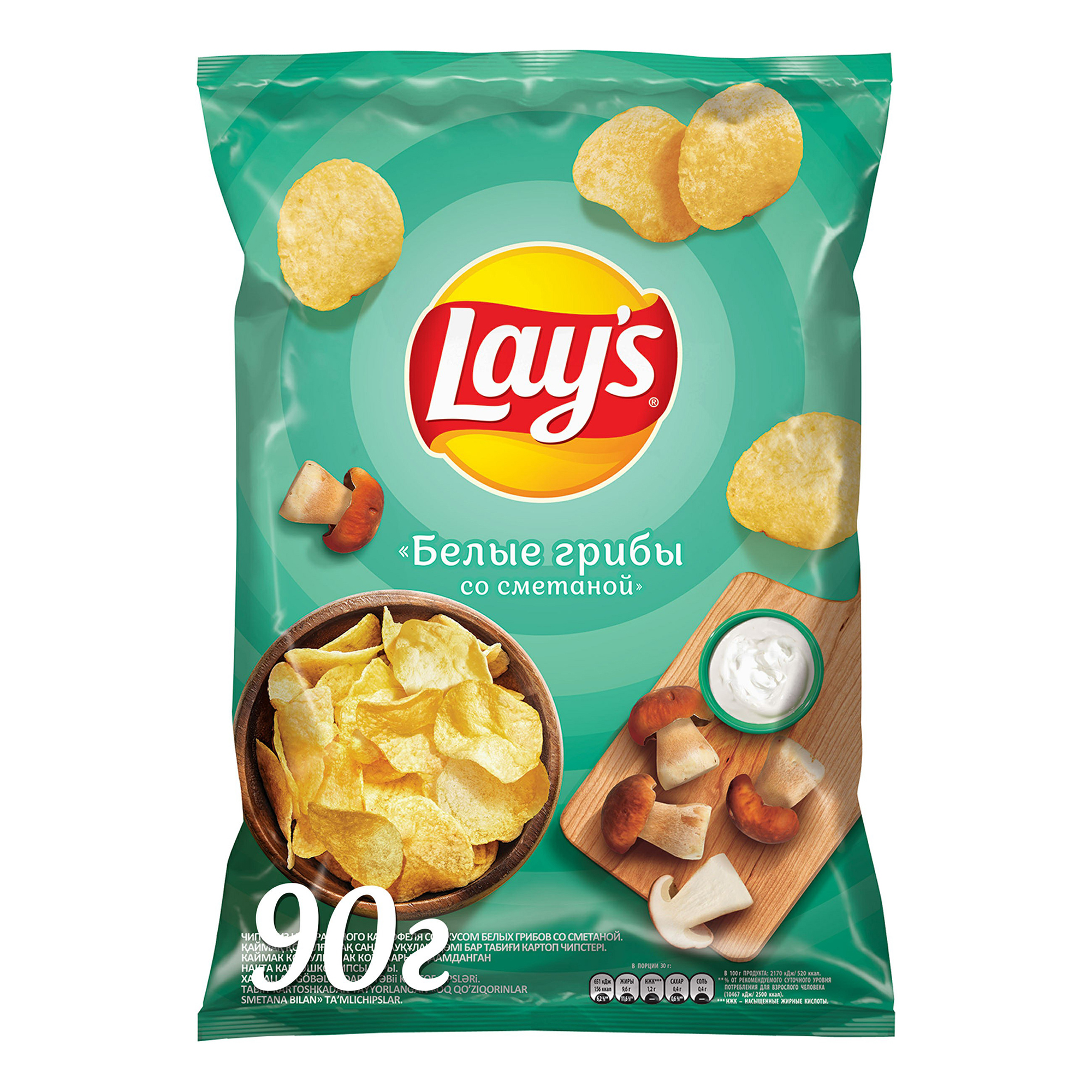 

Чипсы картофельные Lay's Белые грибы со сметаной 90 г